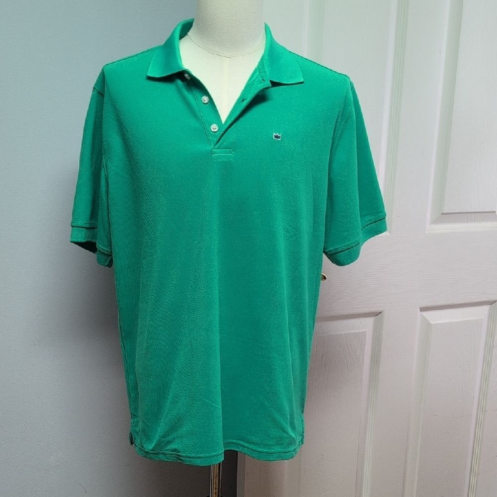 Crown & Ivy Vibrant Green Polo Shirt Size L - Picture 1 of 5